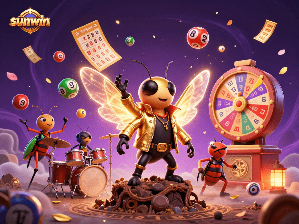 Engage with sunwin's vibrant lottery scene featuring animated characters and dynamic game elements.