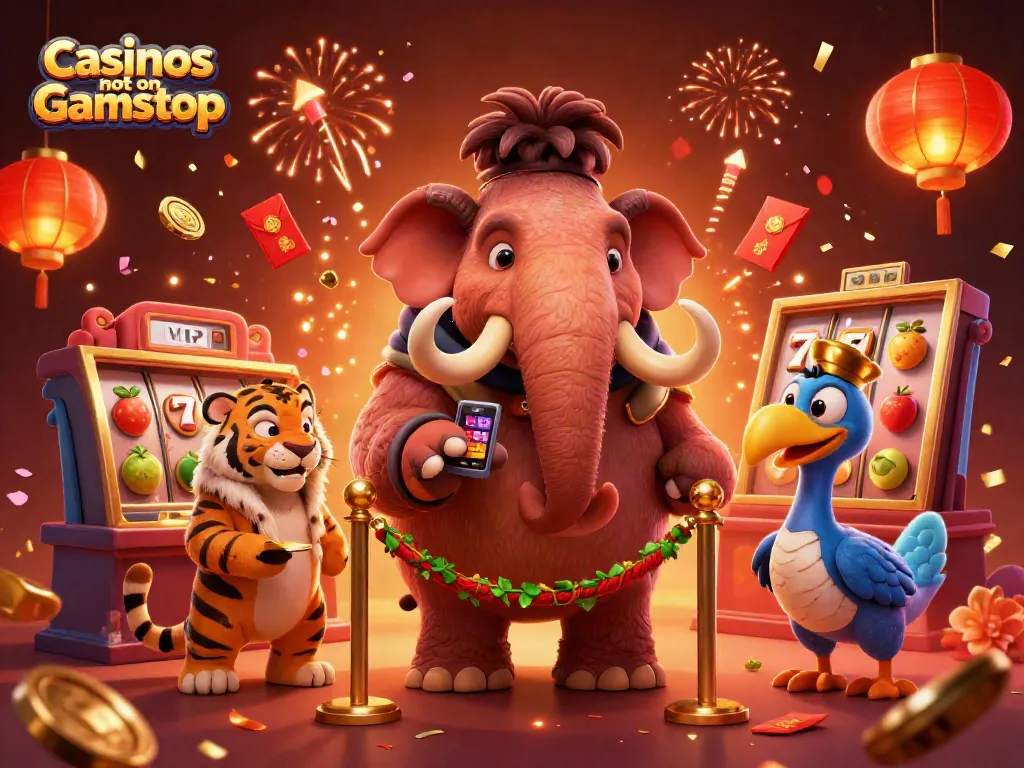 Experience vibrant scenes at Casinos not on Gamstop with playful characters and exciting gaming elements.