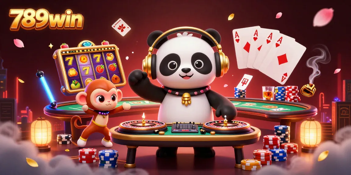 Engage with 789win's exciting 3D casino scene featuring thrilling games and vibrant characters.