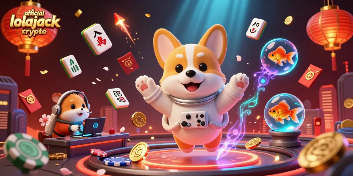 Engage in thrilling gameplay at official lolajack crypto with an astronaut corgi in a vibrant casino scene.