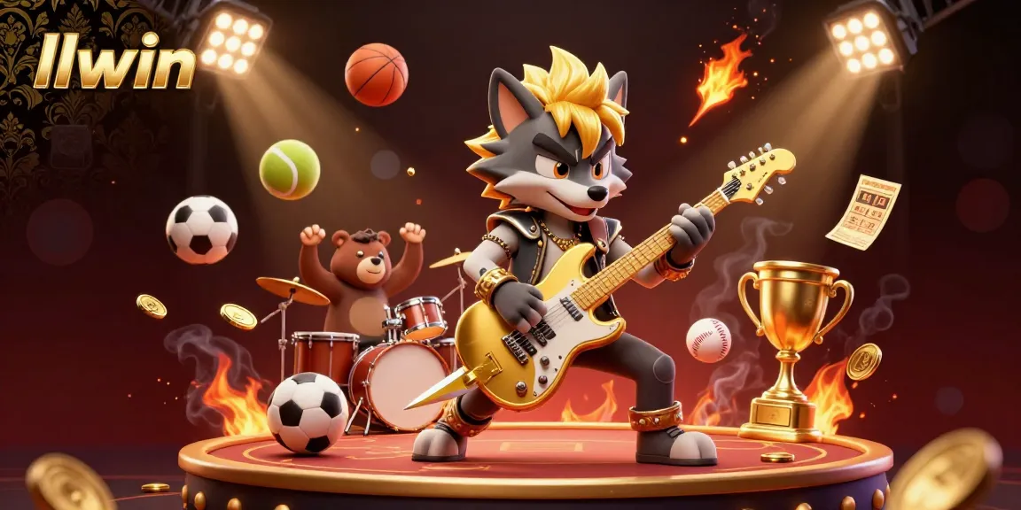 Experience the excitement of llwin's casino atmosphere with vibrant 3D characters and dynamic sports elements.