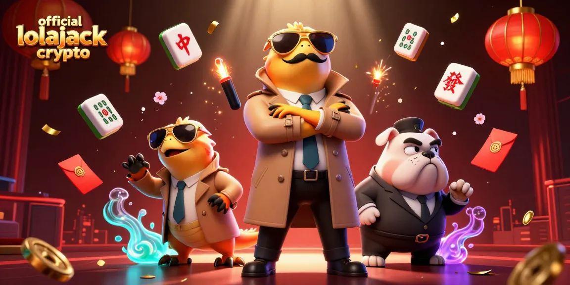 Experience the thrill of official lolajack crypto with animated raptors at a vibrant casino lounge.
