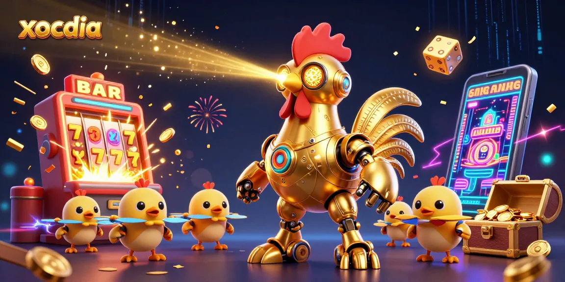 Win exciting xocdia games with fun characters in a vibrant casino scene.